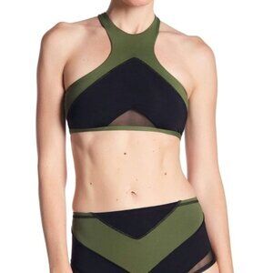 LSpace High Neck Strappy Back Mesh Bikini Top